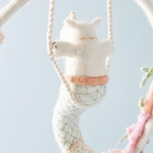 NWT Anthropologie Rhino Christmas Ornament Meagan Alessio Mermaid